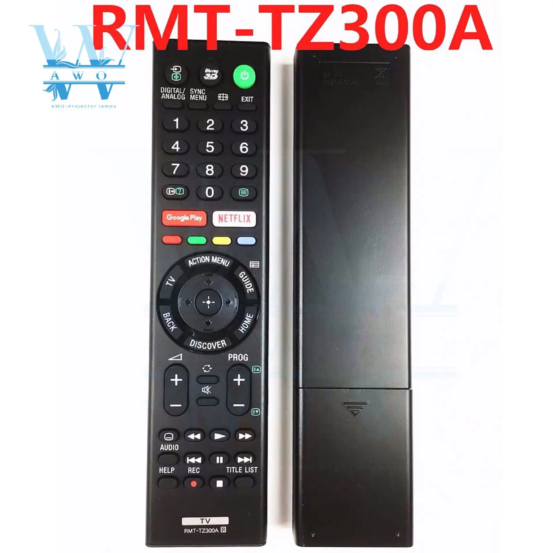 AWO высококачественный RMT-TZ300A пульт дистанционного управления для SONY Bravia светодиодный Телевизор с Blu-Ray 3D GooglePlay