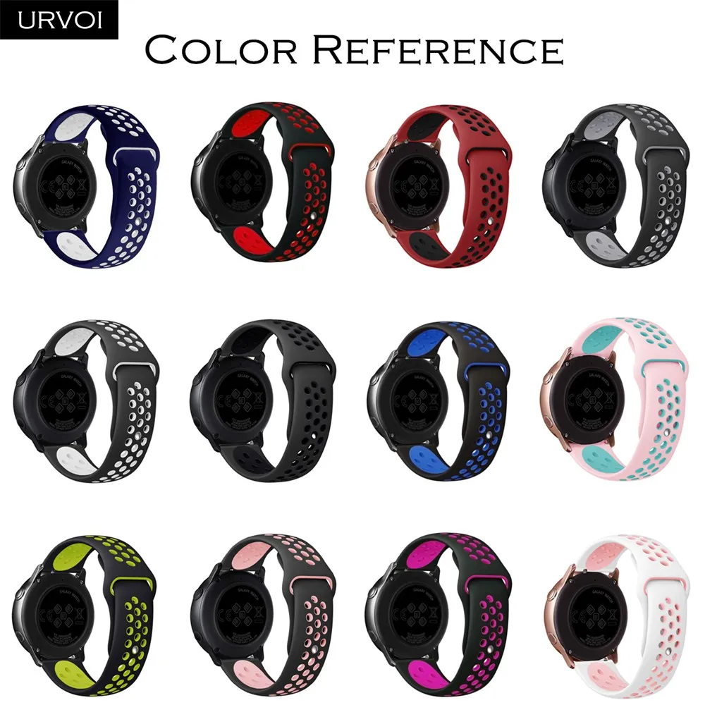 URVOI для Galaxy Watch Active/42/46 мм gear sport Силиконовый ремешок быстроразъемные контакты мягкий сменный 22 мм/20 мм