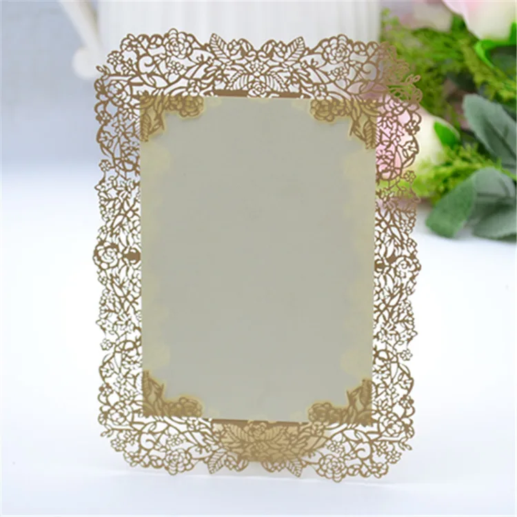 

photo frame style laser cut wedding invitation cards