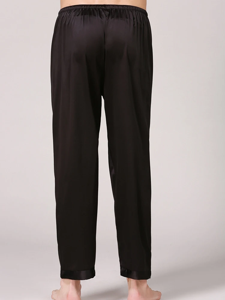 Lounge Men's Satin Silk Pajamas Long Summer Sleepwear Pants Soft Underwear Sexy Nightwear Underpants pyjama homme