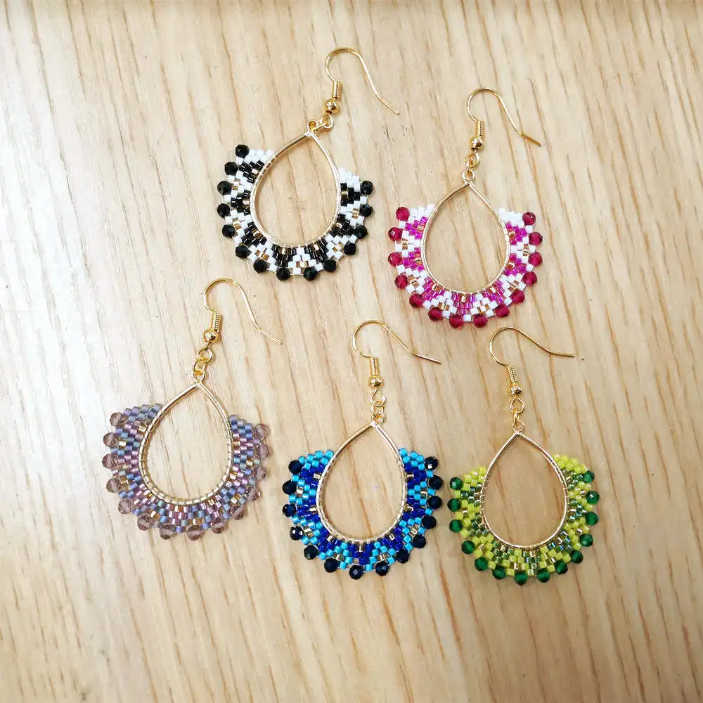 Go2boho, массивные серьги, обручи, серьги для женщин, богемные серьги MIYUKI, ювелирное изделие, новинка, бохо, ручная работа, подарок на свадьбу