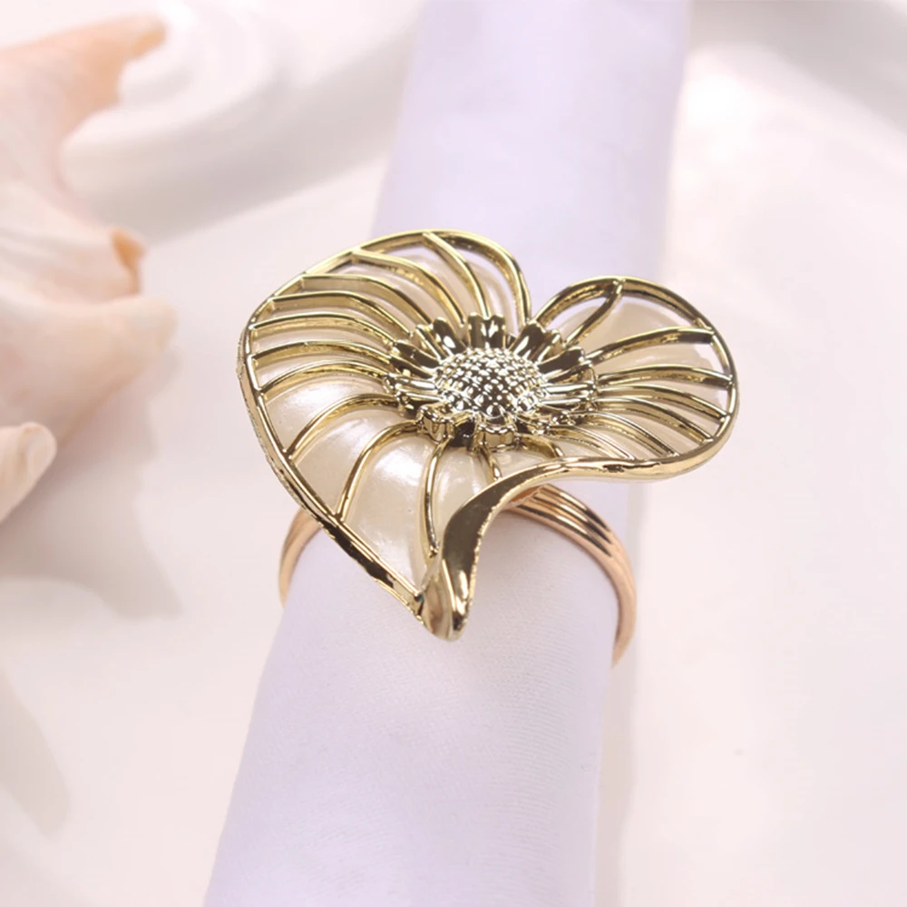 50pcs/lot SHSEJA Leaf napkin ring hotel fashion napkin ring wedding banquet napkin ring desktop decorations