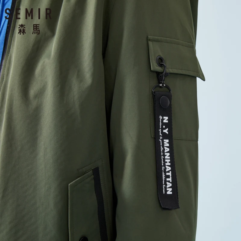 Мужская бейсбольная куртка SEMIR мужская бомбер на молнии с карманом трикотажная