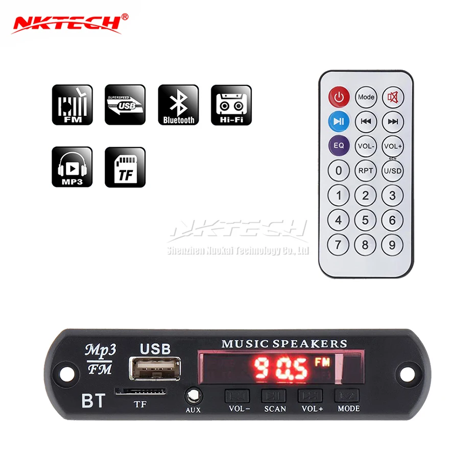 NKTECH усилитель MP3 декодер плата цифровой Bluetooth 4 0 без потерь APE FLAC плеер AUX TF карта FM