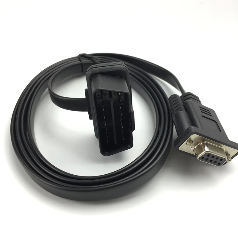 OBD2 16PIN плоским Лапша OBD к DB9 16Pin м до F RS232 кабель для Автомобильный диагностический