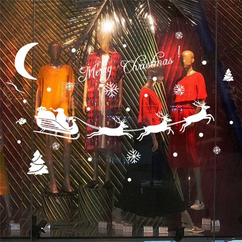 Лучшие Продажи Снежинка Олень Рождество Витрина Стекло Украшения Стикер Стены