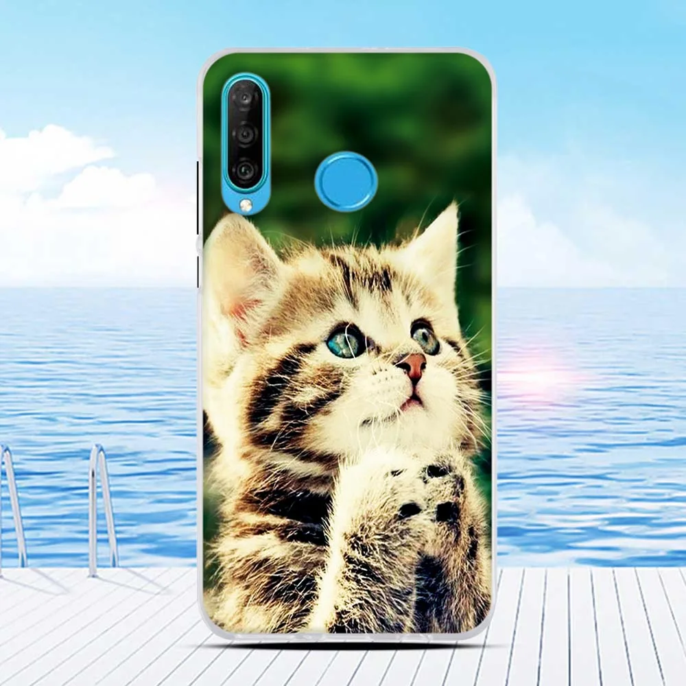 Чехол сумочка для Huawei P30 Lite ТПУ силиконовые чехлы P 30 задний мультяшный чехол p30
