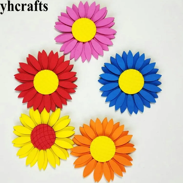 

1bag/LOT.Foam 3D sunflower without stickers Creative activity items Kindergarten ornament Early learning educational toy Gifts