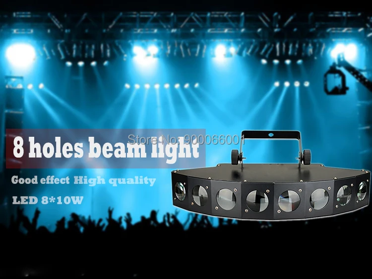 Диско-сценический лучевой светильник 8*10 Вт светодиодный RGBW DMX 512 вечерние светильник s клубный звуковой светильник профессиональное dj оборудование сканер бар светильник s