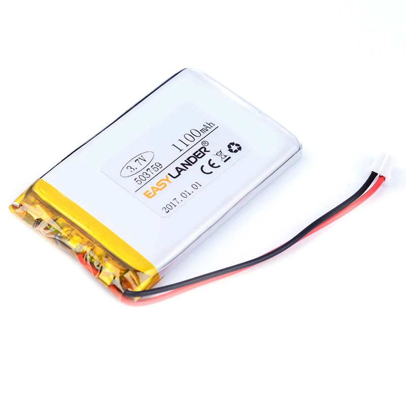 Литий-полимерный аккумулятор 503759 3 7 в 1100 ма/ч для mp3 mp4 mp5 игрушки DVR GPS-навигация