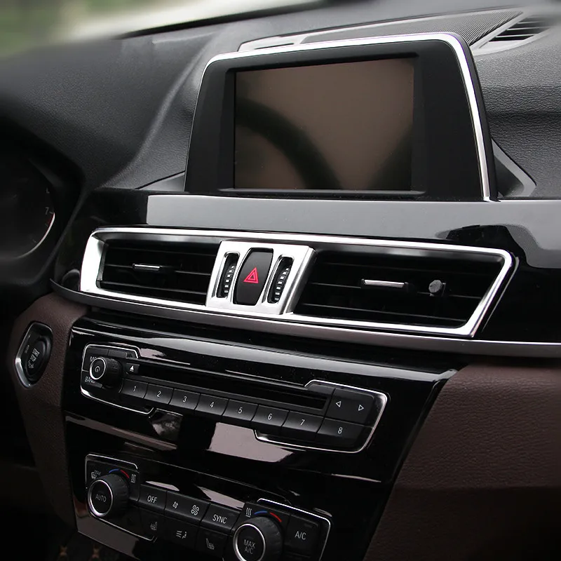 

Carbon Fiber Style Car Center Console Air Conditioning Outlet Frame For BMW X1 F48 2016-18 ABS Interior Modified Decals