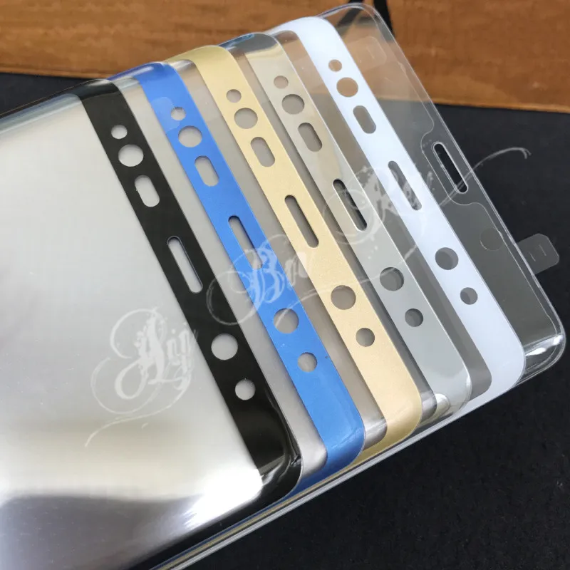Цвет 3D полное покрытие закаленное стекло протектор экрана для samsung Galaxy S8 Plus Note 9 8 черный Золотой Синий Серебряный