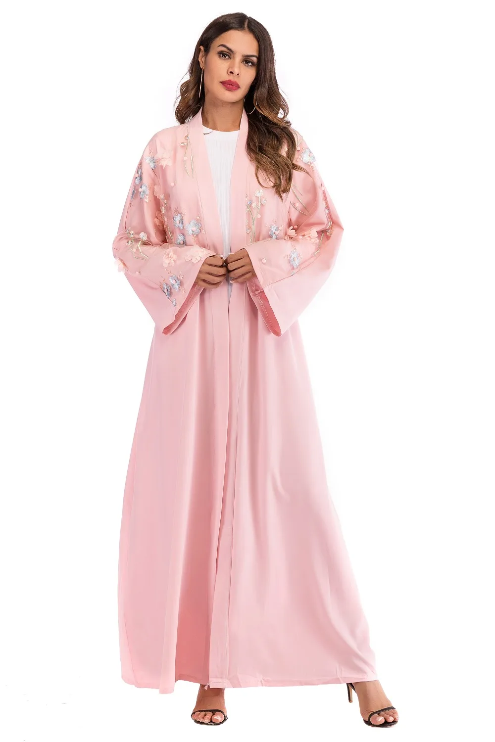 Abaya модный Дубай кафтан арабский мусульманский Женский Длинный Цветочный кимоно