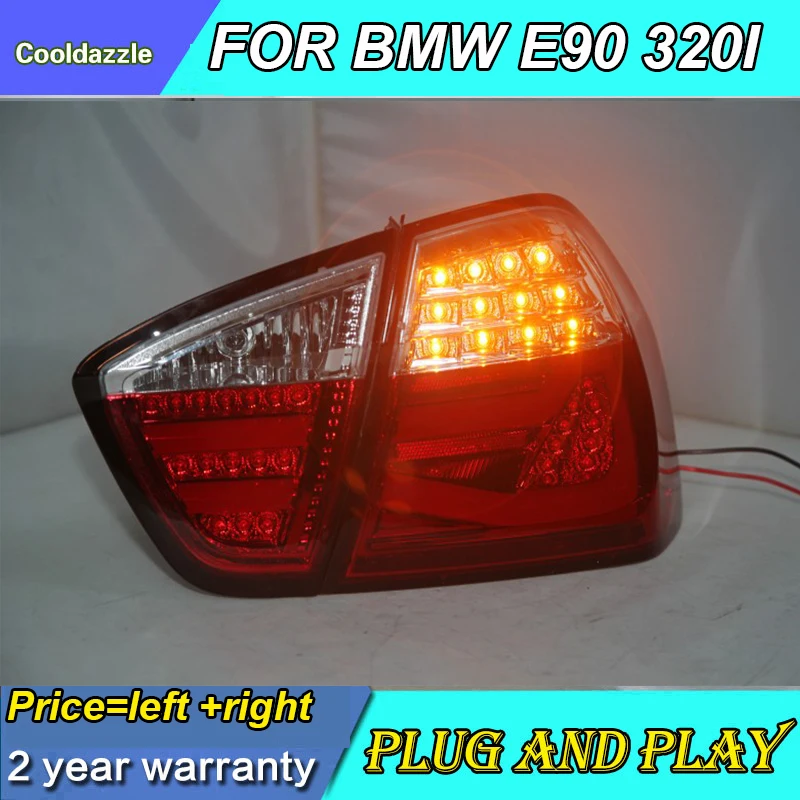 Для BMW E90 3 Series 320i 323i 325 330 335 светодиодный задний фонарь 2005 2006 2007 2008 год красный белый