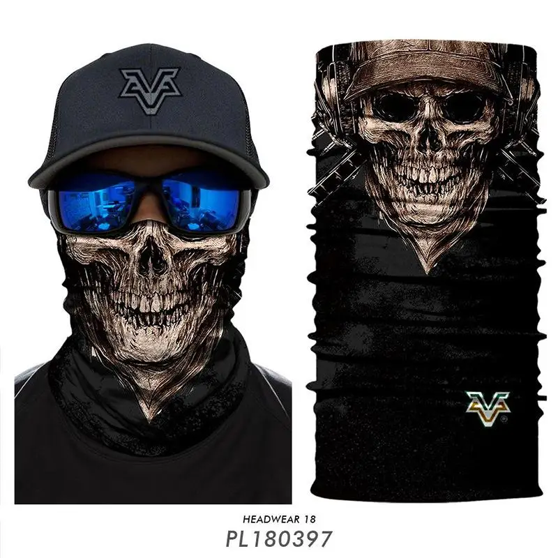 PL180397 3D бесшовные Балаклава с рисунком черепа бесшовные шарфы для шеи теплые Скелет Бандана Маска на голову головные уборы призрак мотоцикл бандана - Цвет: PL180397