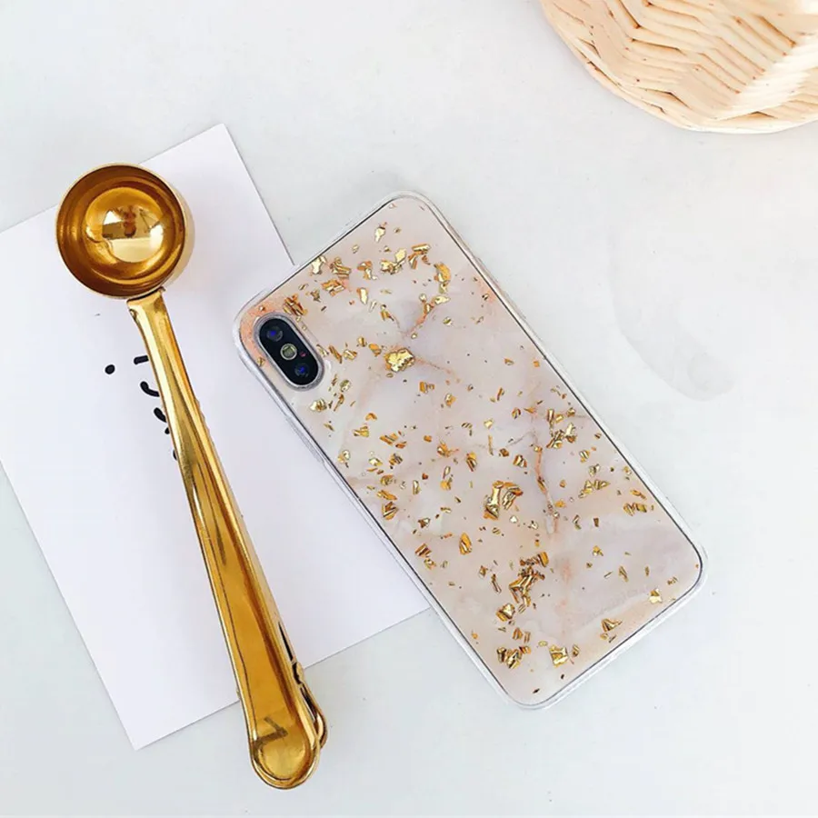 Роскошный Золотой фольгированный чехол для телефона для iPhone X XS Max XR мраморный Мягкий ТПУ чехол для iPhone 7 8 6 6s Plus блестящий чехол 11 Pro милый чехол
