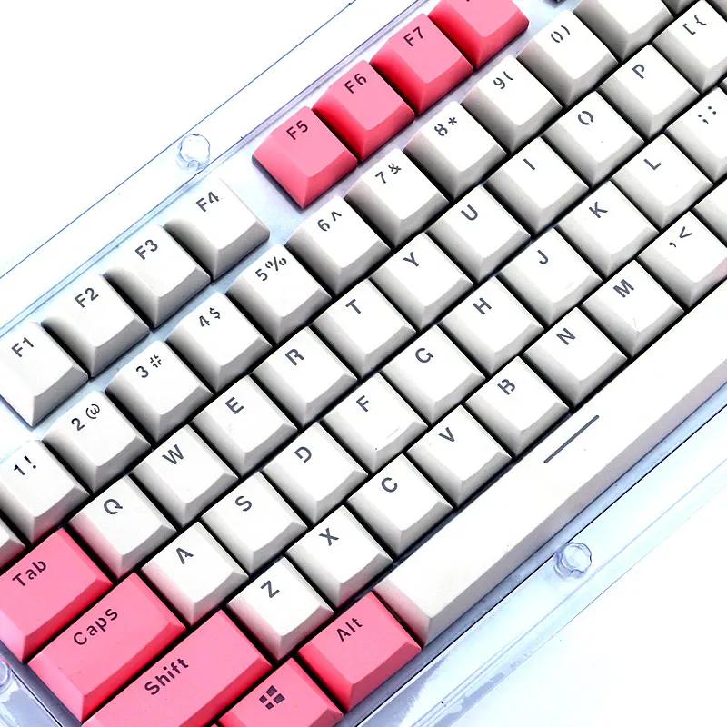Колпачки для клавиш PBT колпачки механических с двойным нажатием розовые и белые
