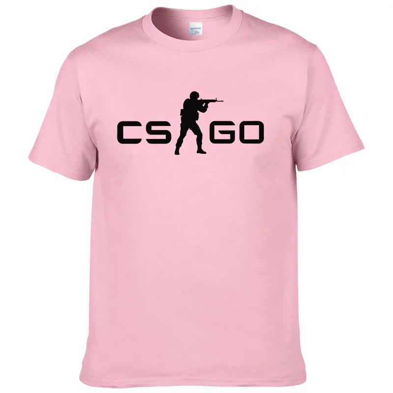 Летняя дышащая футболка из 100% хлопка для мужчин CS GO Gamers Топы с коротким рукавом