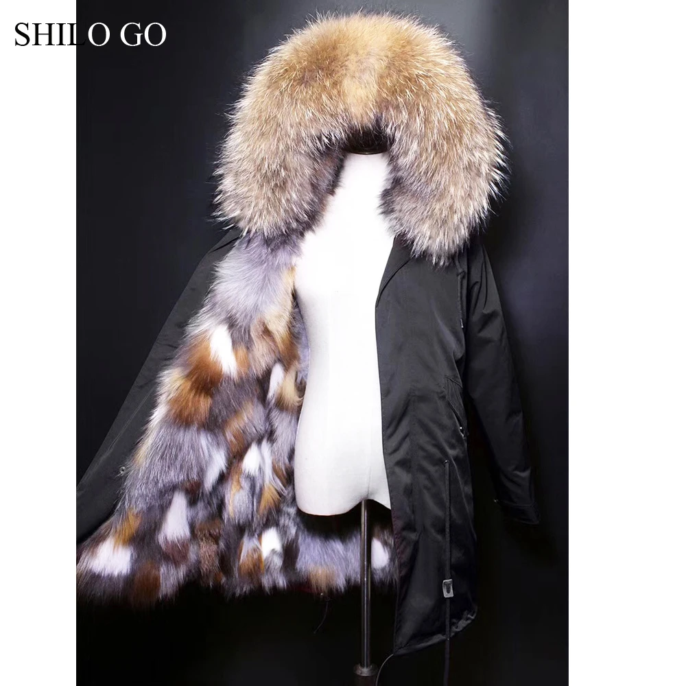 Мужские меховые парки SHILO GO 5XL Зимняя мода Rea Лисий мех свободный воротник из меха