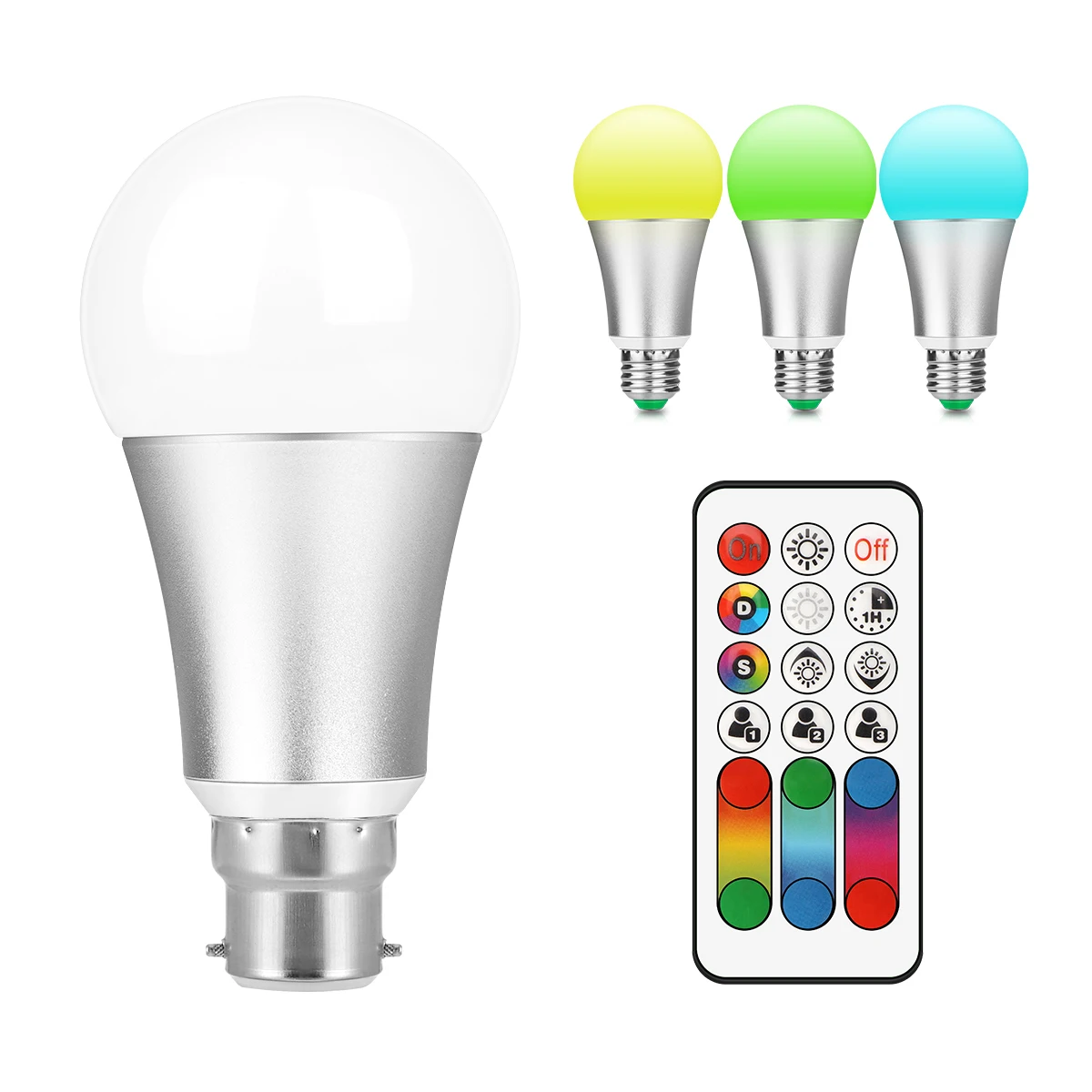2 шт. B22 E27 светодиодный RGB лампа для дома 120 Цвет Холодный/теплый белый с