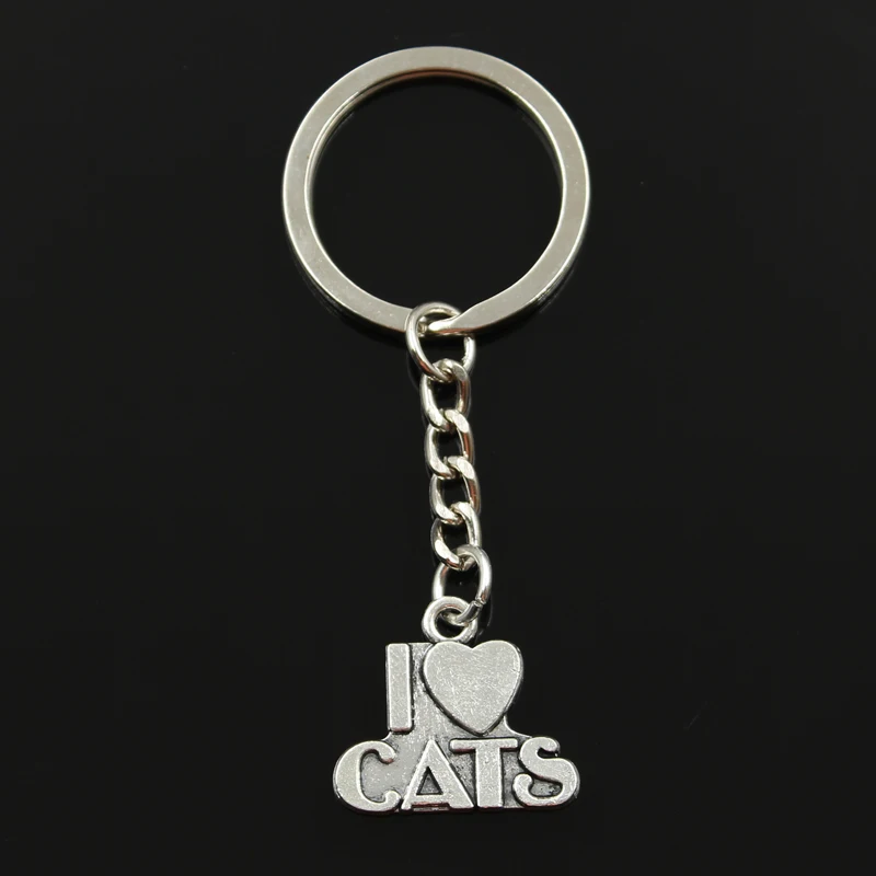 Новый модный брелок 23x21 мм подвески с надписью I Love Cats мужские ювелирные изделия