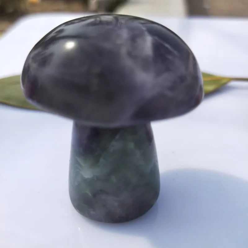 Натуральный флюорит резьба грибы Драгоценный Камень кварцевый кристалл камни и