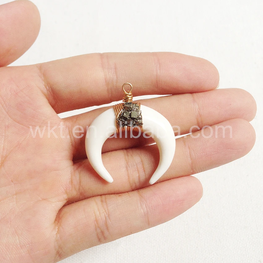 Модный кулон в виде полумесяца для ожерелья подвеска кости из натурального