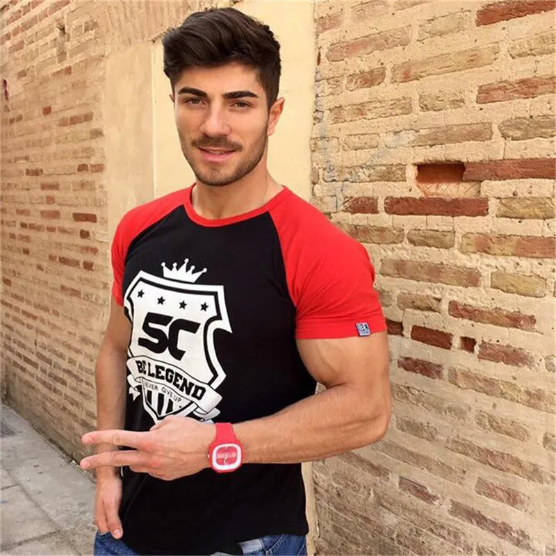 Для мужчин новая летняя футболка с принтом Круглый воротник и короткие рукава |