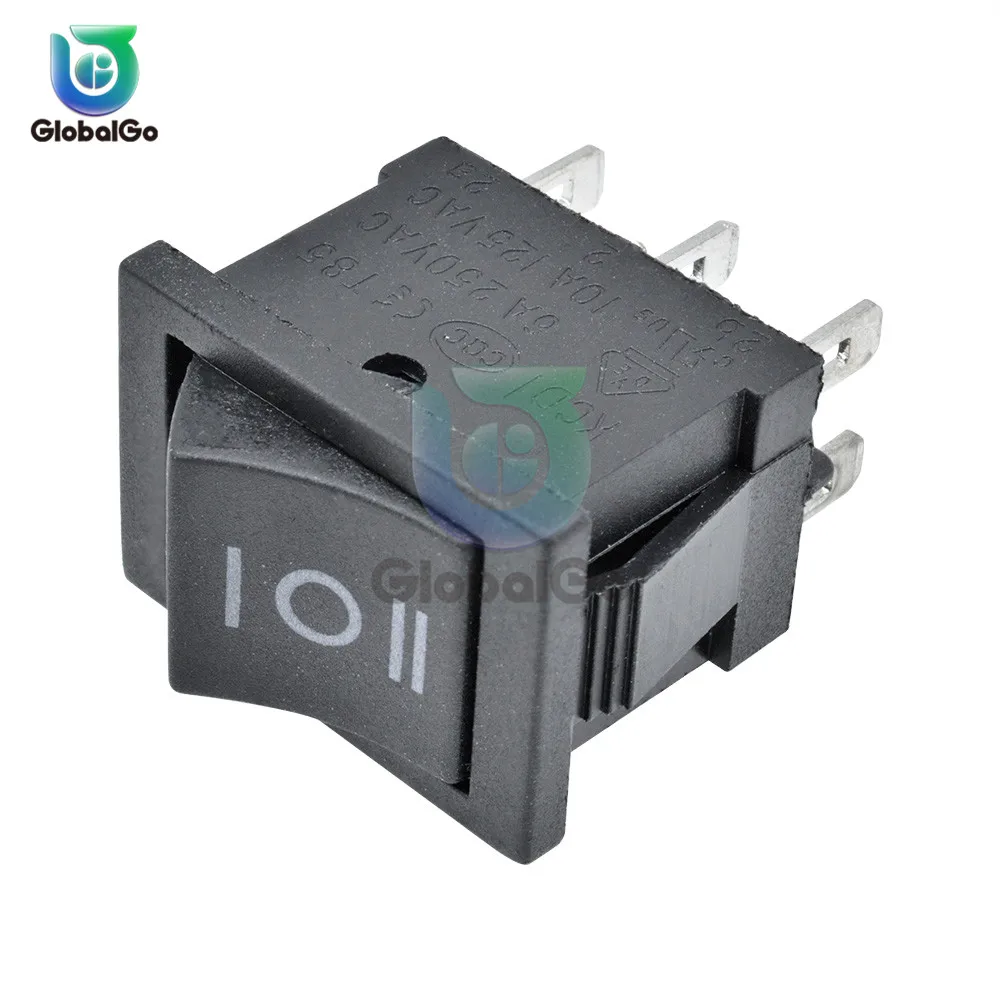 5 шт./лот 6Pin DPDT ВКЛ-ВЫКЛ-ВКЛ 3 положения оснастки перекидной клавишный выключатель