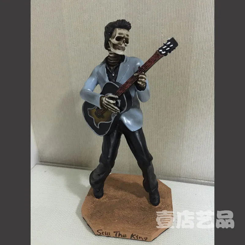 Украшения для дома из смолы украшения в виде черепа певицы/гитары Elvis Presley|singer