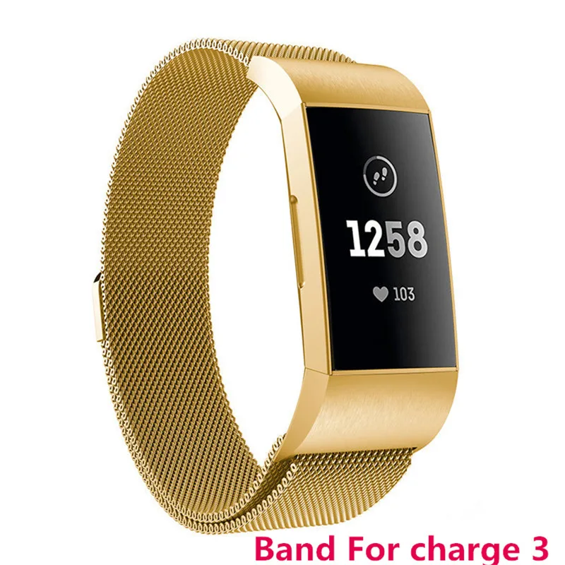Миланский магнитный ремешок для Fitbit Charge 3 для Charge 2 фитнес-браслет из нержавеющей стали спортивные часы сменный металлический браслет