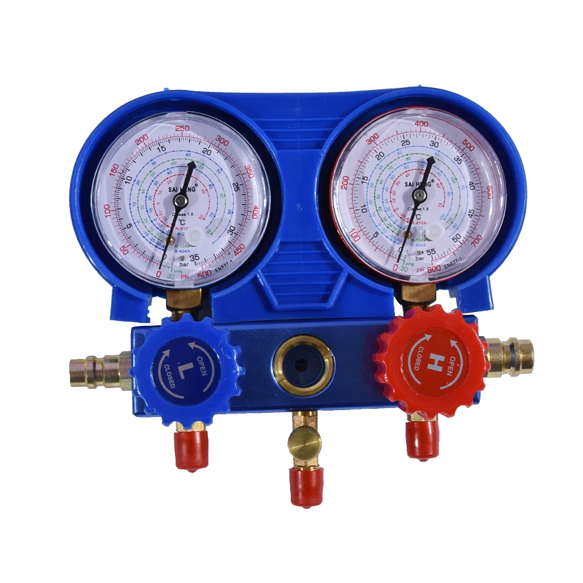 New PN-03TZ Air Conditioning Fluoride Tools Set Snow Refrigerant Pressure Double Table Valve R134a air Repair Tool | Инструменты
