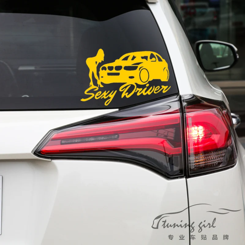 

Car Stickers Beauty Sexy Girl Driver Funny Creative Decals Waterproof Auto Tuning Styling 19cm 30cm D15