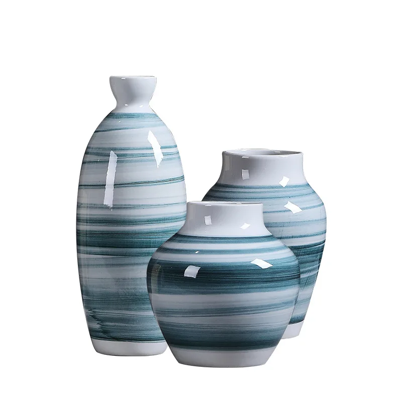 

Modern ceramic vase decoration simple hand-painted living room Xuan Guan TV cabinet decorative storage Crafts ceramic vase