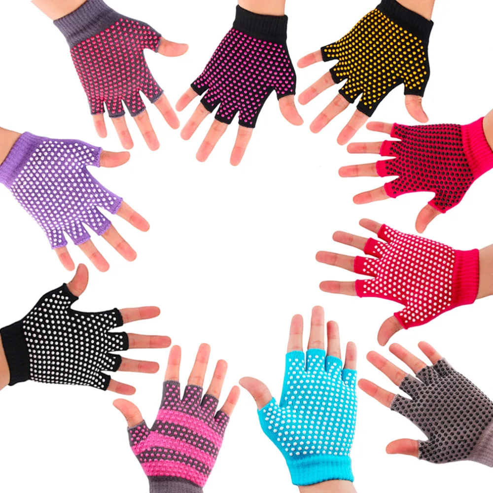 1 пара хлопковые дышащие Нескользящие впитывающие пот перчатки для спортзала