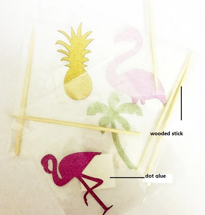 Фламинго ананас кокосовое дерево торт верхние части Гавайское барбекю