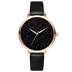 Изысканные роскошные женские часы с циферблатом звездного неба, модные простые женские часы, элегантные кварцевые наручные часы с кожаным ремешком для женщин