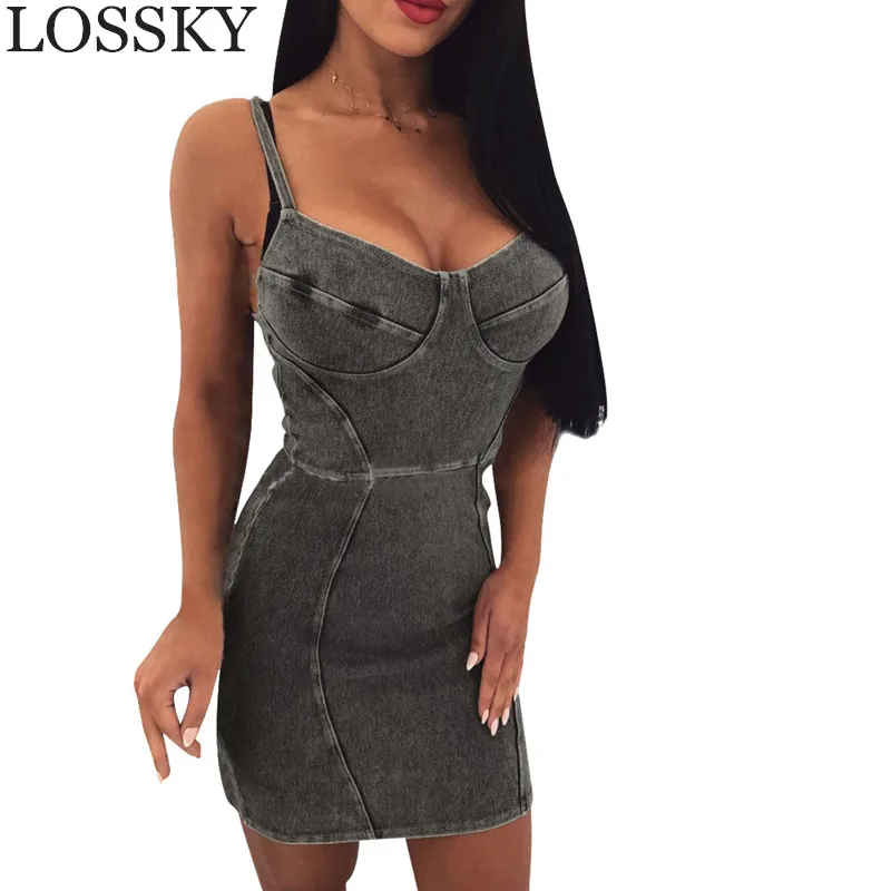 Облегающее мини платье на бретельках синее облегающее без рукавов с треугольным