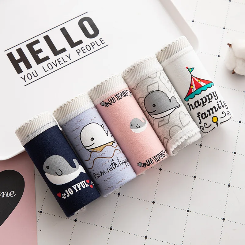 5 шт./партия новинка стильные трусы для девушек хлопковое удобное нижнее белье