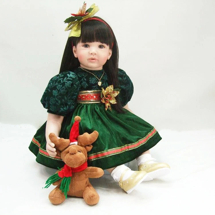 Кукла Bebe Reborn 58 см силиконовая кукла девочка Baby с мини плюшевой игрушкой
