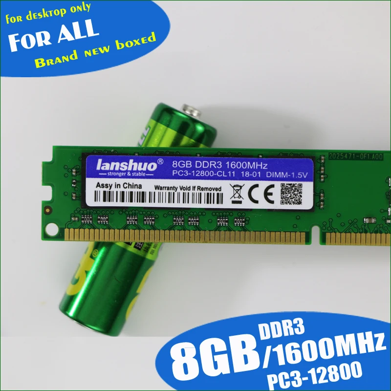 Lanshuo 8 ГБ DDR3 PC3-12800 8G PC3 12800 1600 МГц для настольных ПК оперативная Память DIMM 240