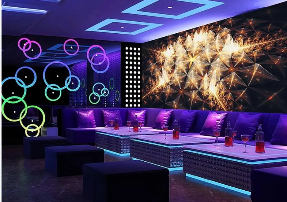 Красочный цветок искусство бар КТВ фон стены 3d фрески обои для гостиной |