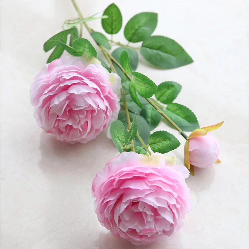 Искусственные Шелковые пионы Melsnajsd в европейском стиле 3 головки искусственный