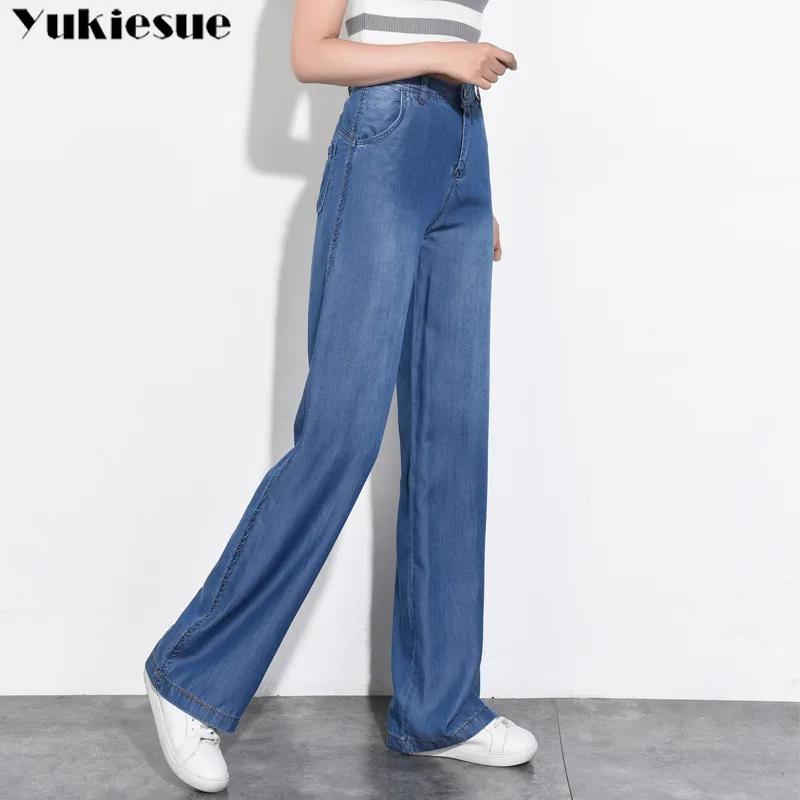Plus size Women Straight Jeans Denim Trousers Casual Pants New Winter Women's Clothing wide leg Blue femme | Женская одежда