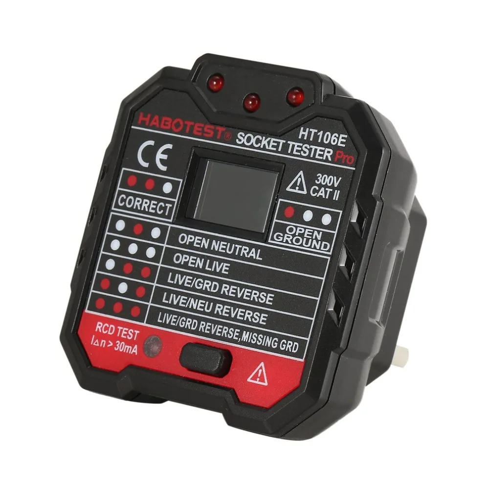 HT106E тестовые гнезда тестер напряжения детектор Великобритании заземления