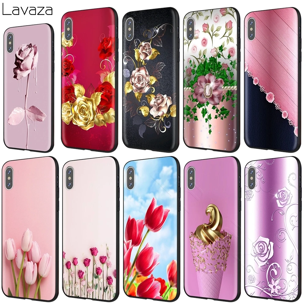 Чехол Lavaza Artist с принтом розовых и золотых роз для iPhone 12 mini 11 Pro XS Max XR X 8 7 6 6S Plus 5 5s se |