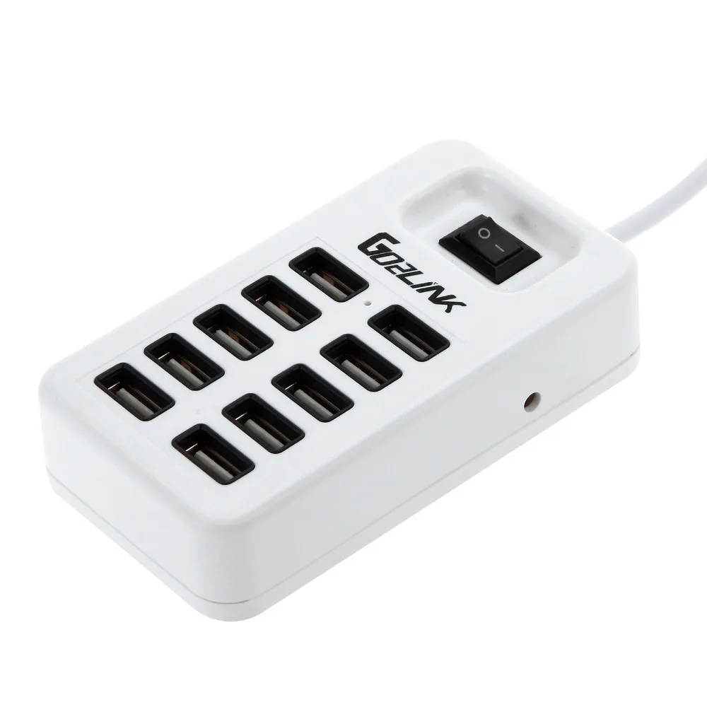 Go2linK Мульти 10 портов USB 2,0 USB зарядное устройство вкл/выкл переключатель Портативный USB разветвитель периферийные устройства Аксессуары для компьютера/телефона