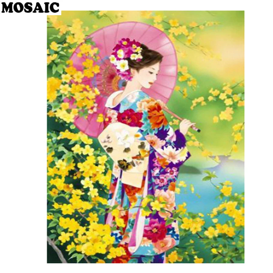 

japanese woman Paint With Diamonds 5D Full Square/Round Drill"custom photo"Decoration Home DIY Mosaic Diamond Embroidery beauty