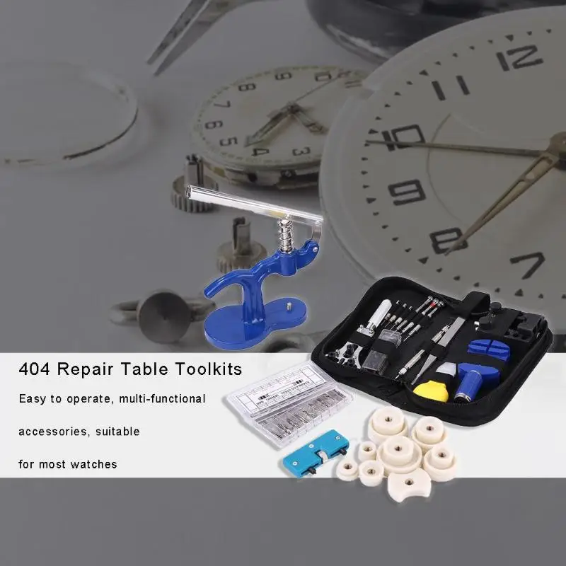 

404pcs/set Watch Repair Tools Steel Durable Watch Opener Battery Remover Screwdriver Tweezers Manual Tool Suite 21x15.5x14cm