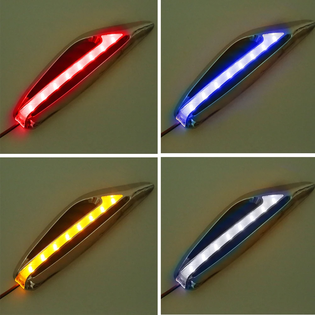 2pcs 12V Universal Car Side Turn Signal Light Lamp Led Marker Indicator Blade Shape Fender Auto White | Автомобили и мотоциклы